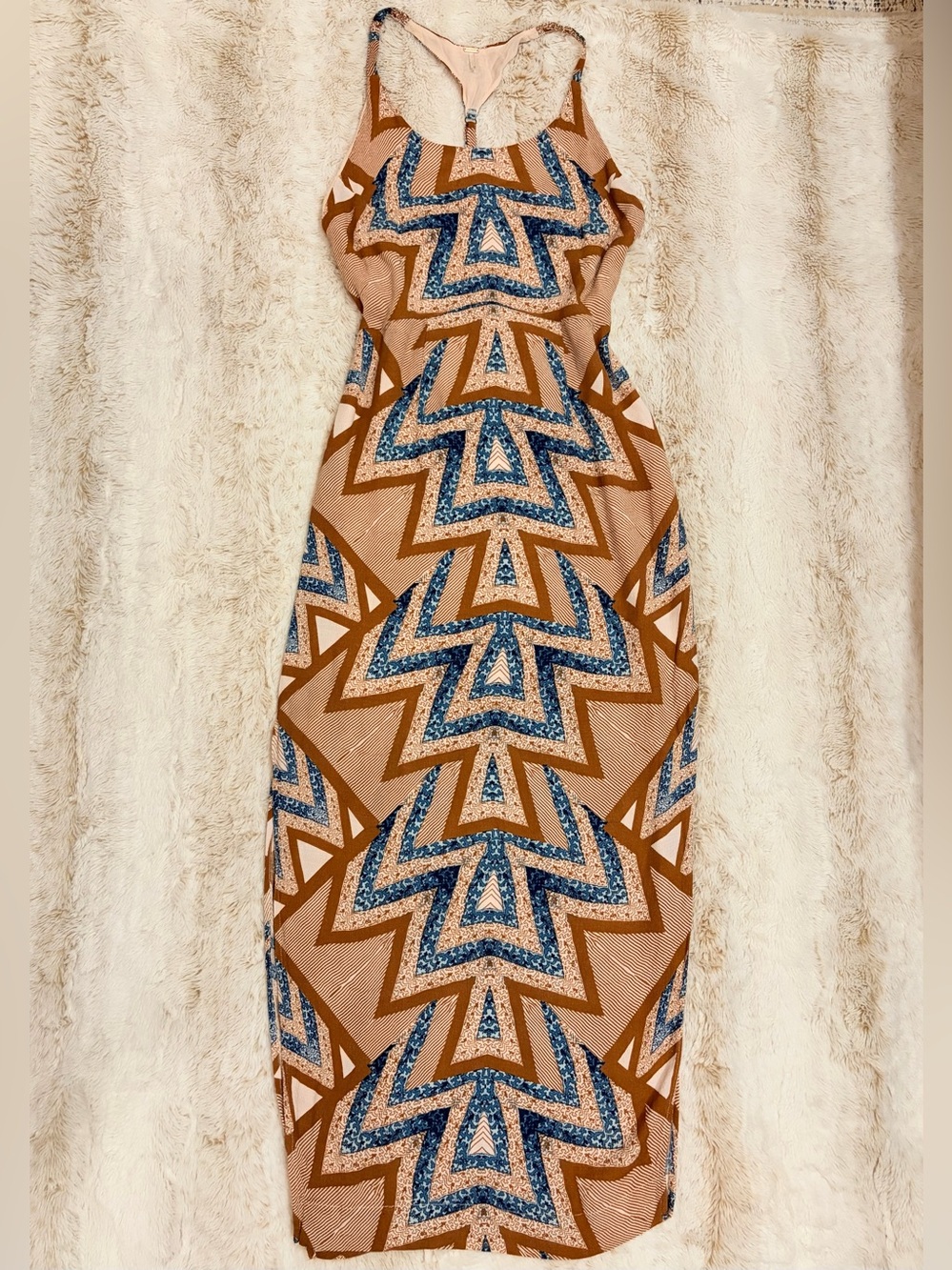 💛 Free People Serves You Right Printed Maxi Dress Boho Festival Halter Euro Y2K